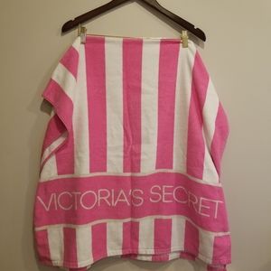 Victoria's Secret Pink White Striped Beach Towel